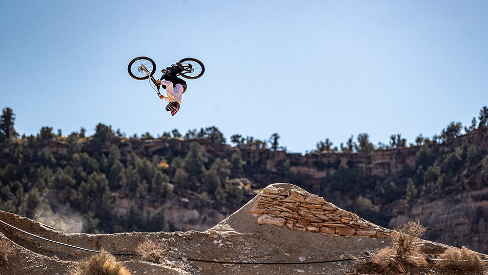 Reed Boggs works out his line at Red Bull Rampage 2021.