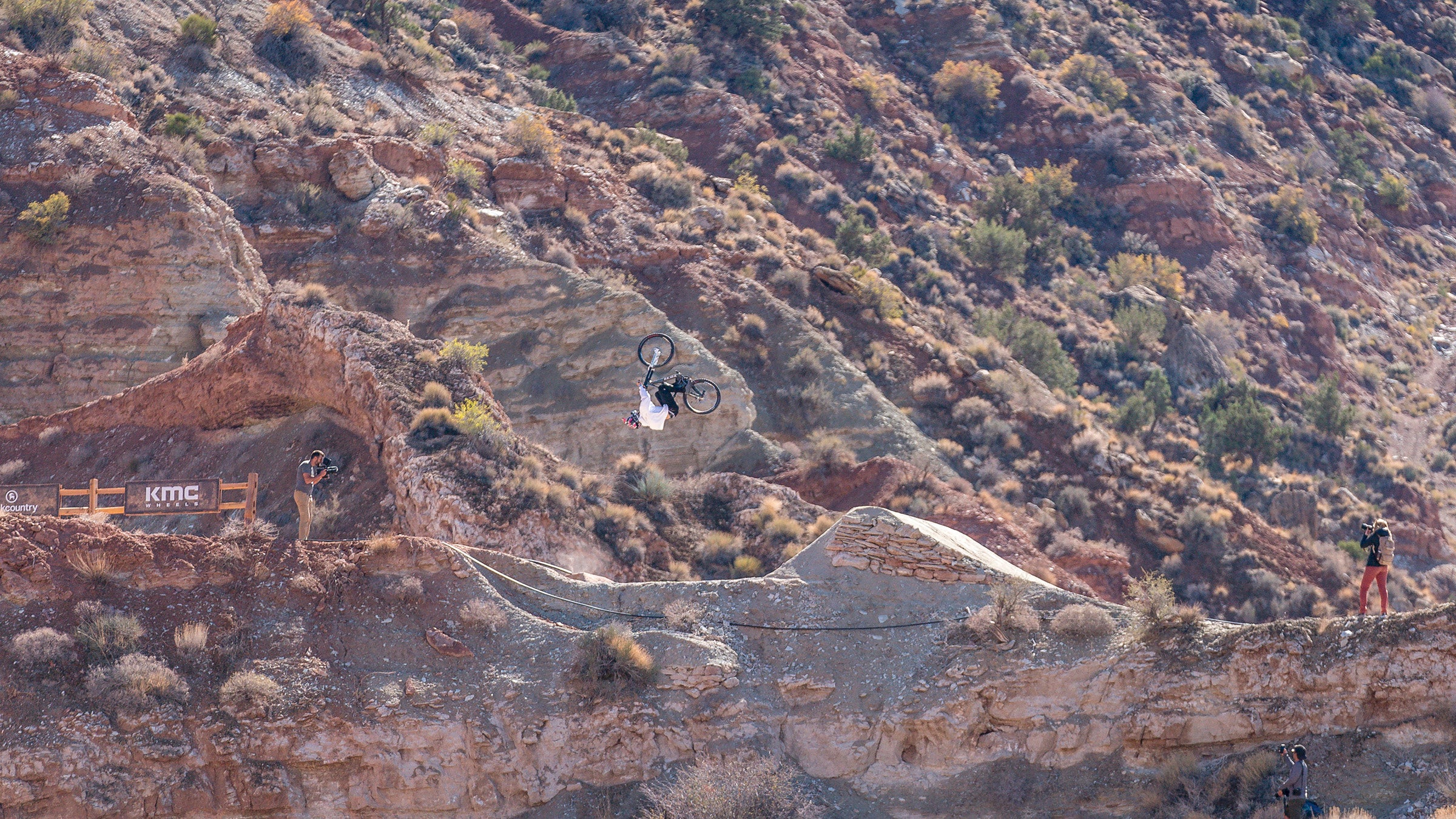 Reed Boggs with another huge flip at the 2021 Red Bull Rampage